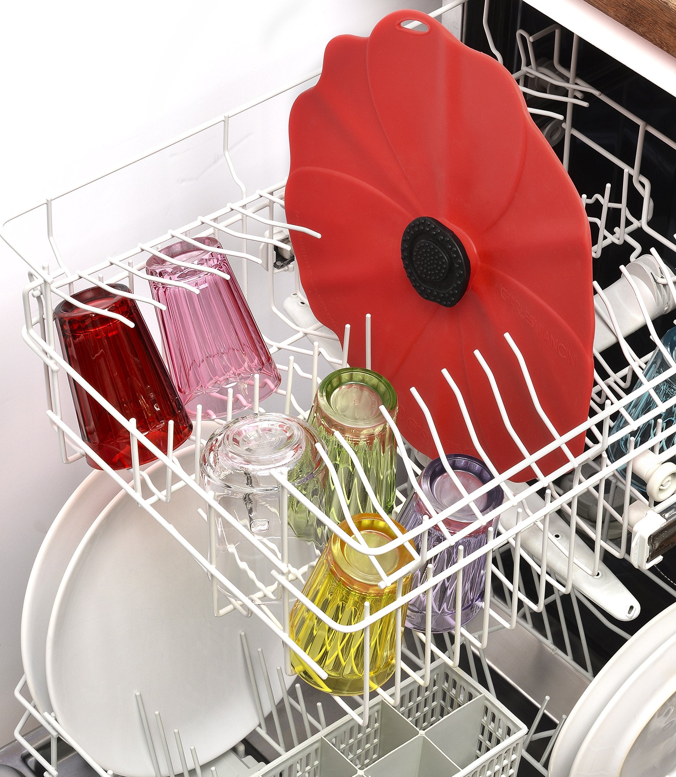 Charles Viancin Poppy lid used in microwave for quick reheating