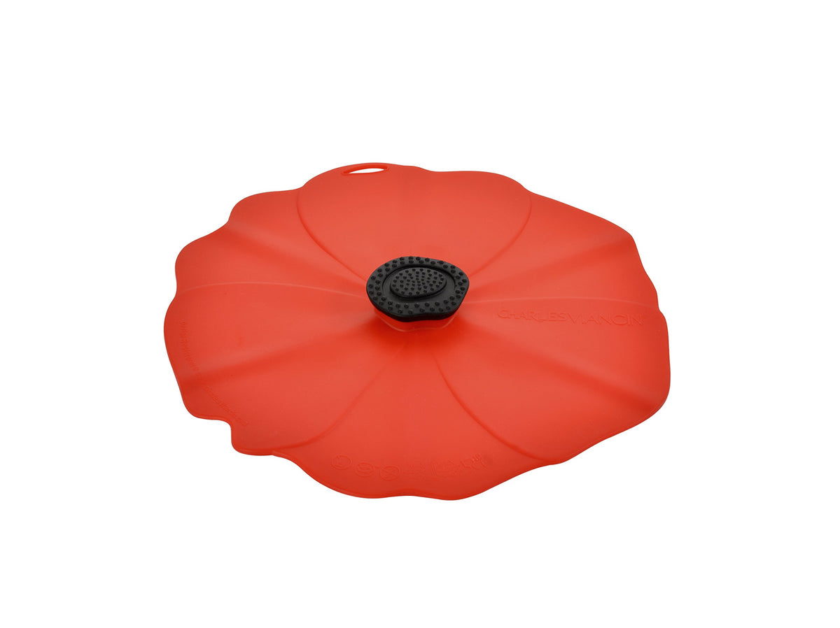 Charles Viancin Poppy lid on a stainless steel container seals airtight freshness