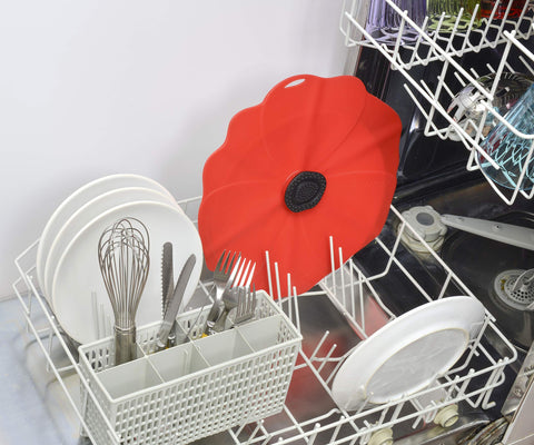 Charles Viancin Poppy lid adds eco-friendly protection in a modern kitchen.