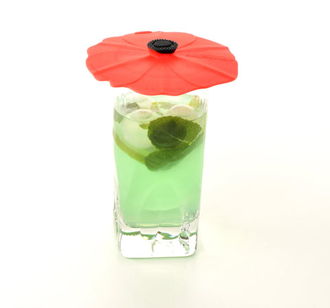Poppy design from Charles Viancin enhances outdoor dining scene