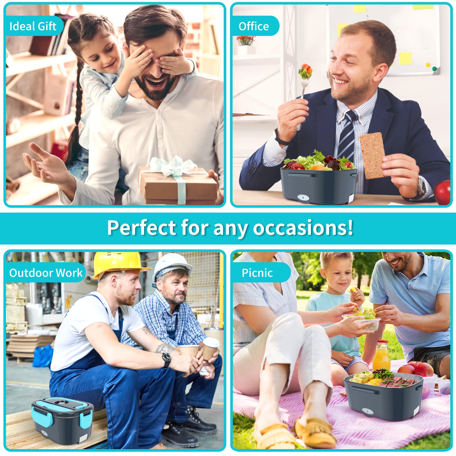 CHARMDOO three-in-one design heats meals in car, truck, or home.