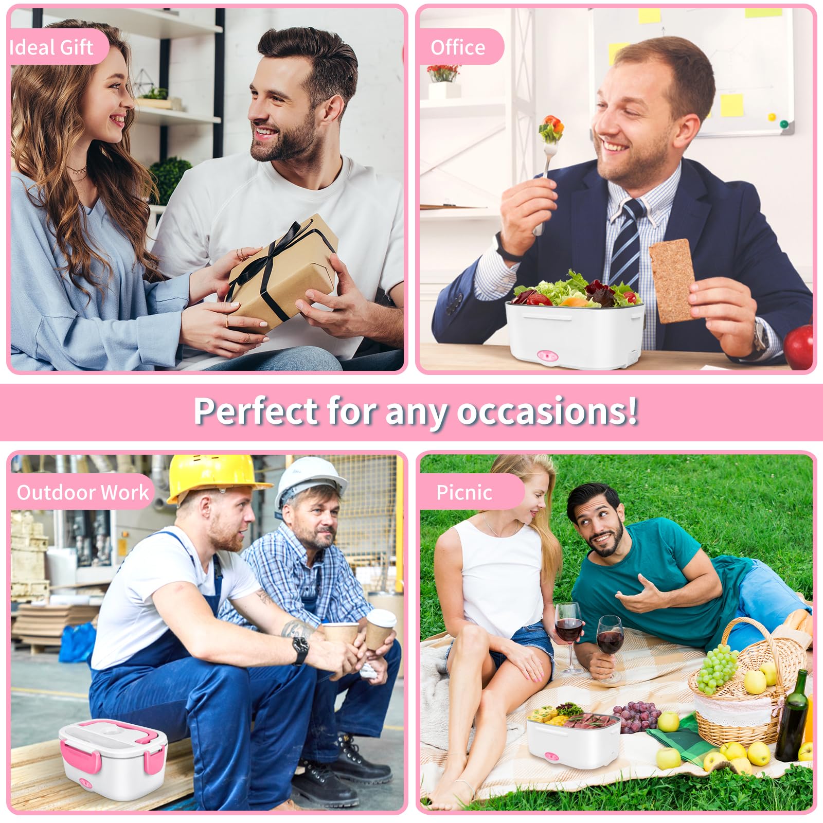 CharmDOO white pink finish showcases stylish portable meal heating