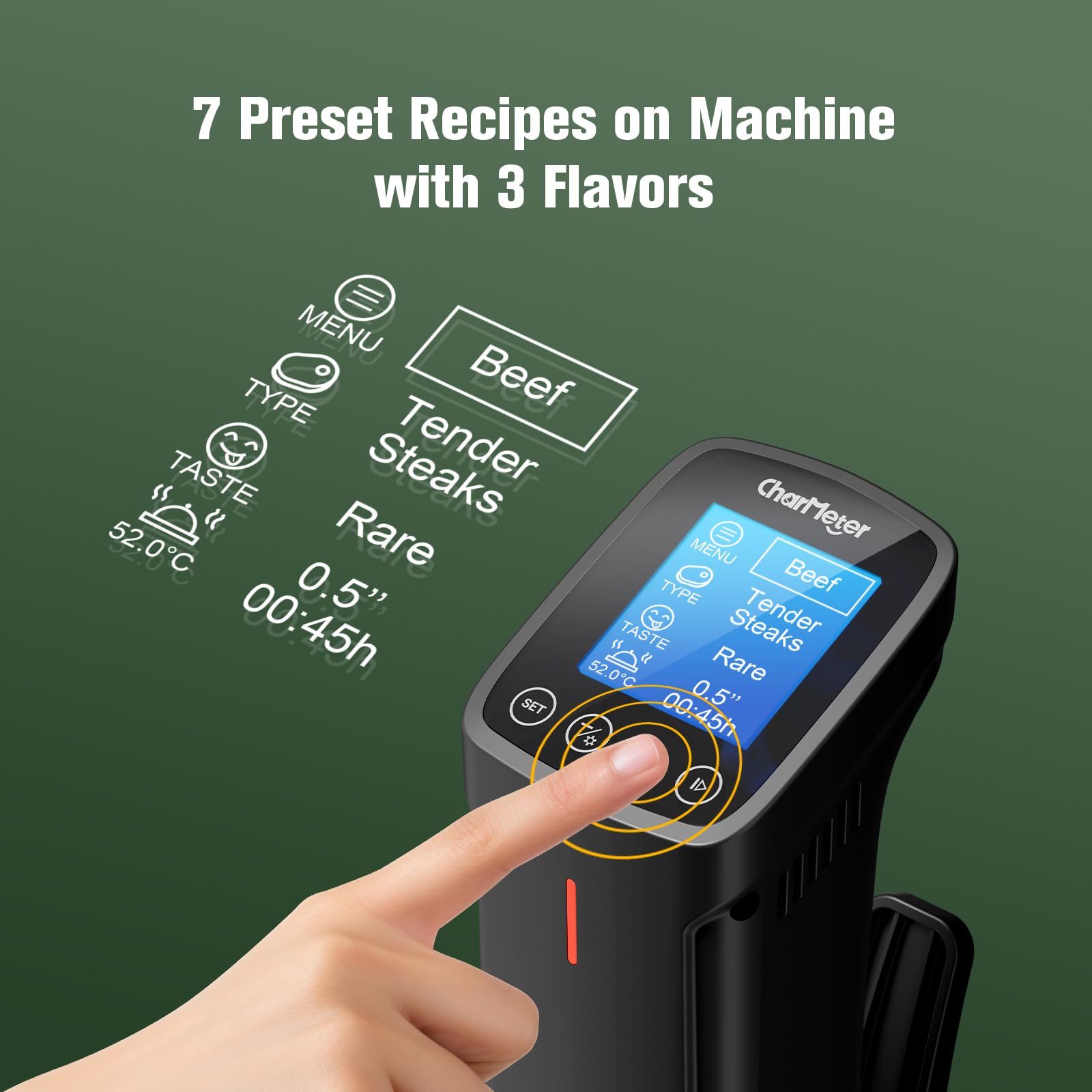 CharMeter sous vide operates quietly to keep your kitchen calm