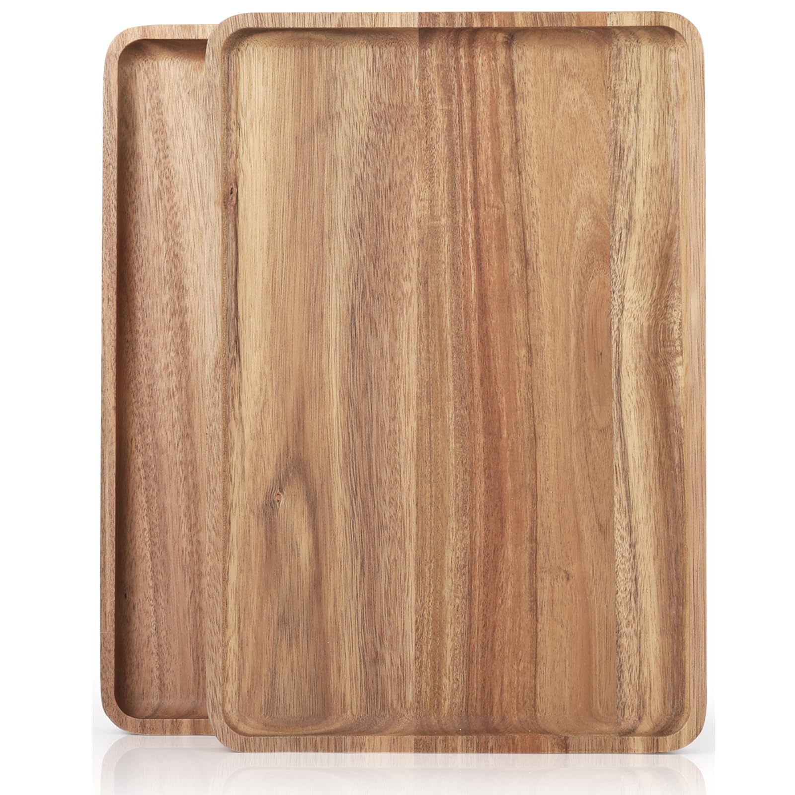 Charmlife acacia wood serving tray in natural log color for stylish entertaining.
