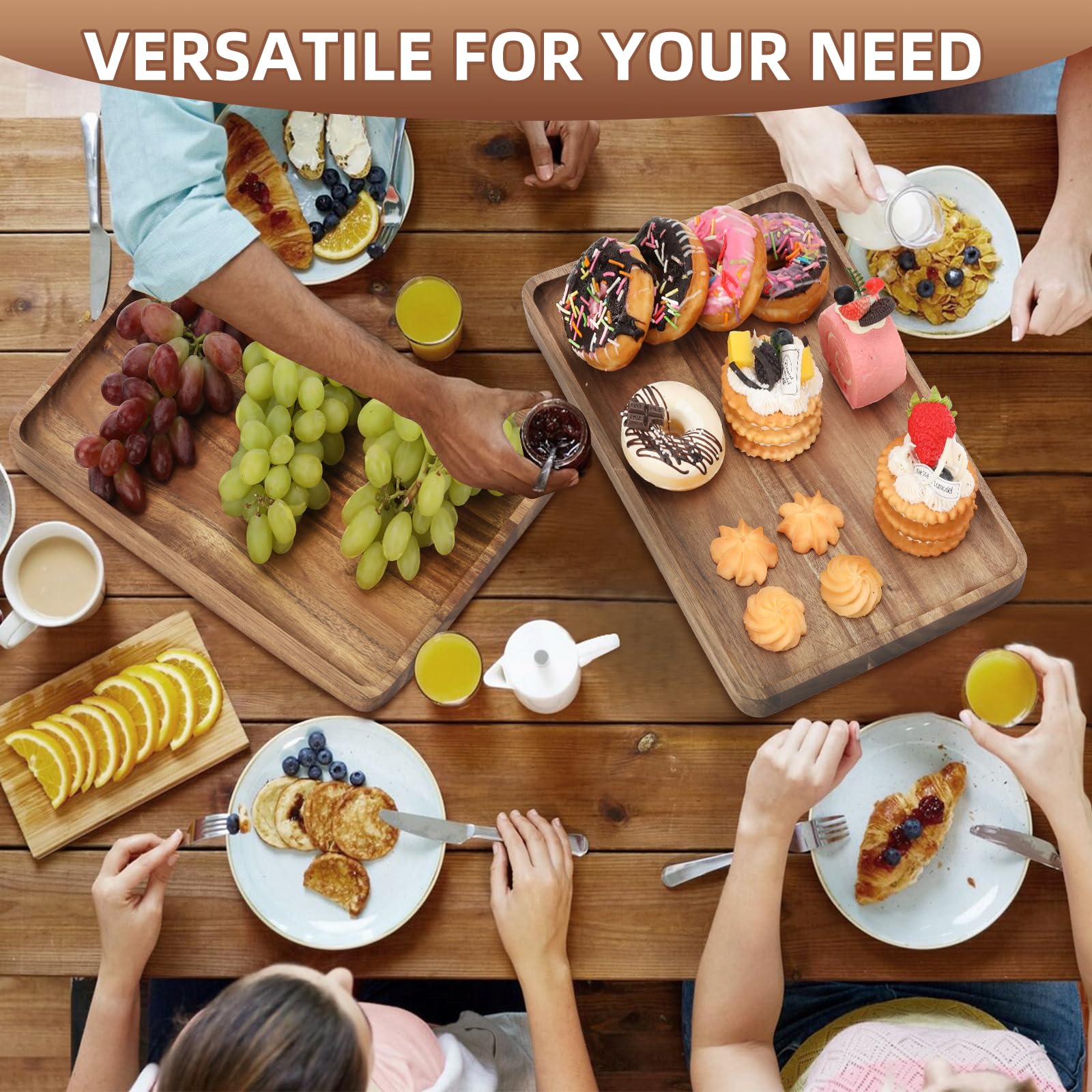 Charmlife acacia wood tray doubles as party platter and food board.