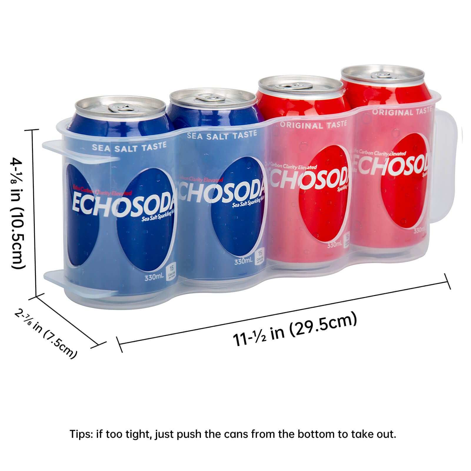 ChasBete beer can holder stacked neatly to maximize small shelf space.
