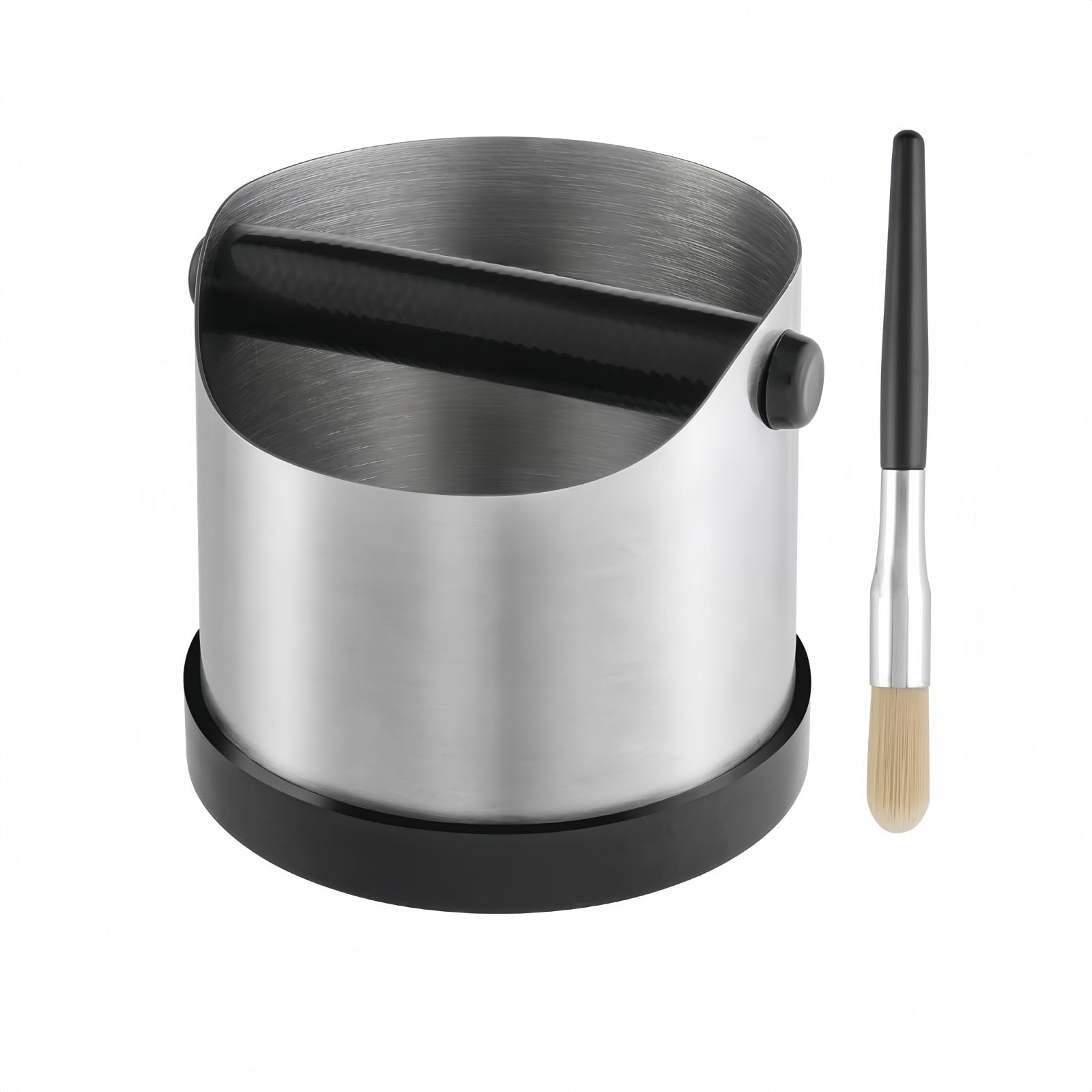 CHDEXU coffee knock box small stainless steel for compact countertops and easy coffee grounds disposal.