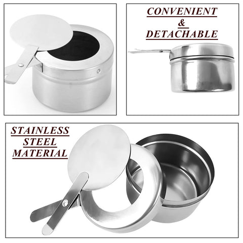 Cheardia chafing fuel holder with safety cover helps extinguish flames safely
