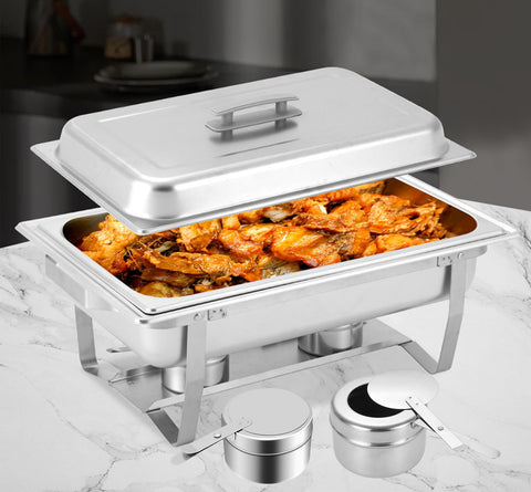 Cheardia even-heat distribution keeps chafing dishes uniformly warm