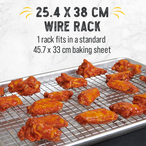 Checkered Chef cooling rack is dishwasher safe for quick cleanup after baking.