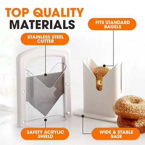 Cheer Collection slicer handles thick bagels up to 2 inches with ease.