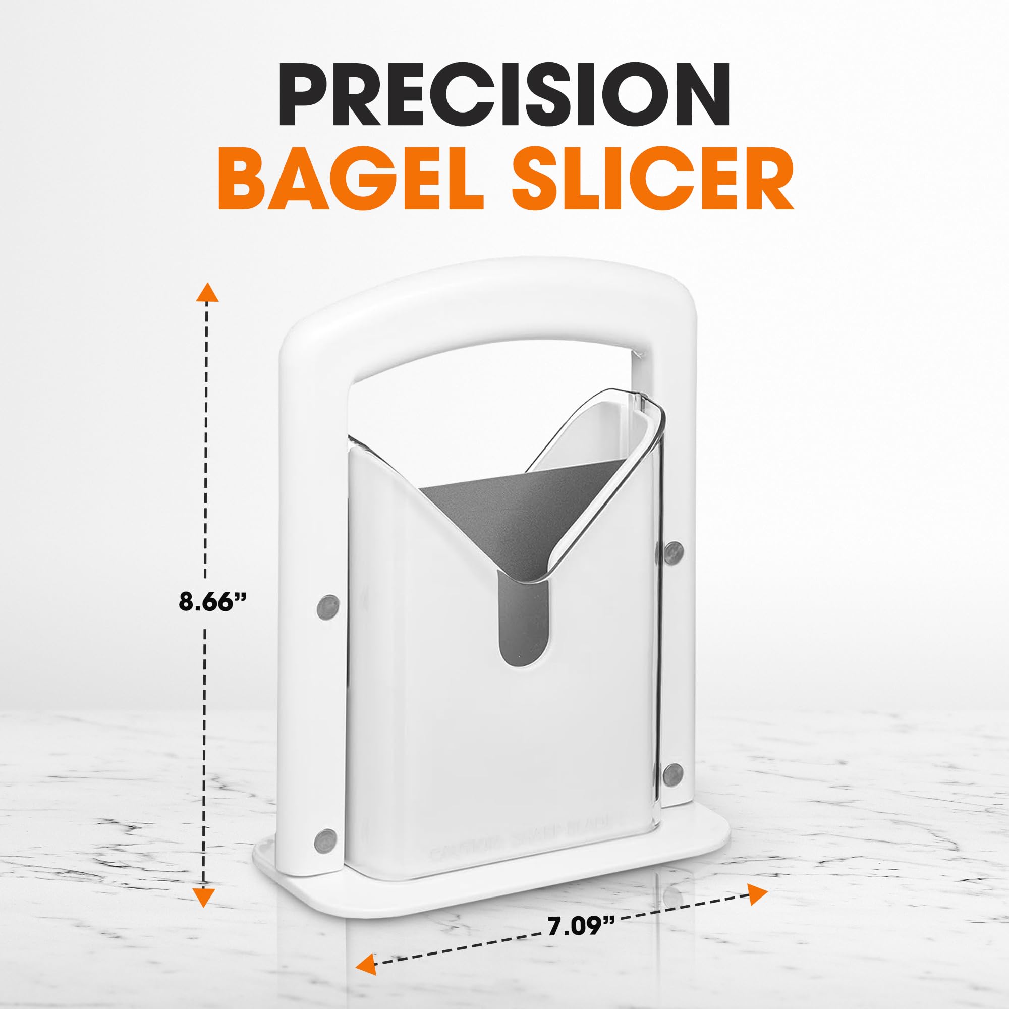 Cheer Collection ergonomic handle enables comfortable, precise bagel cuts every morning.