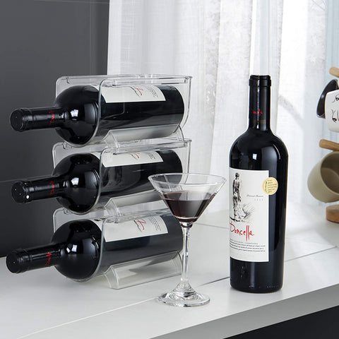 Cheeren two-tier wine rack, compact storage for tall bottles.