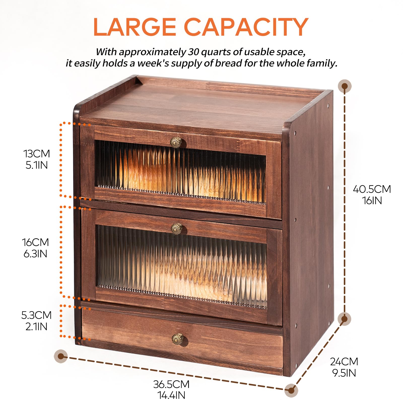 CheerNest bread box drawer storage keeping utensils within easy reach.