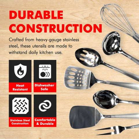 Chef Craft basting spoon in stainless steel for saucy basting