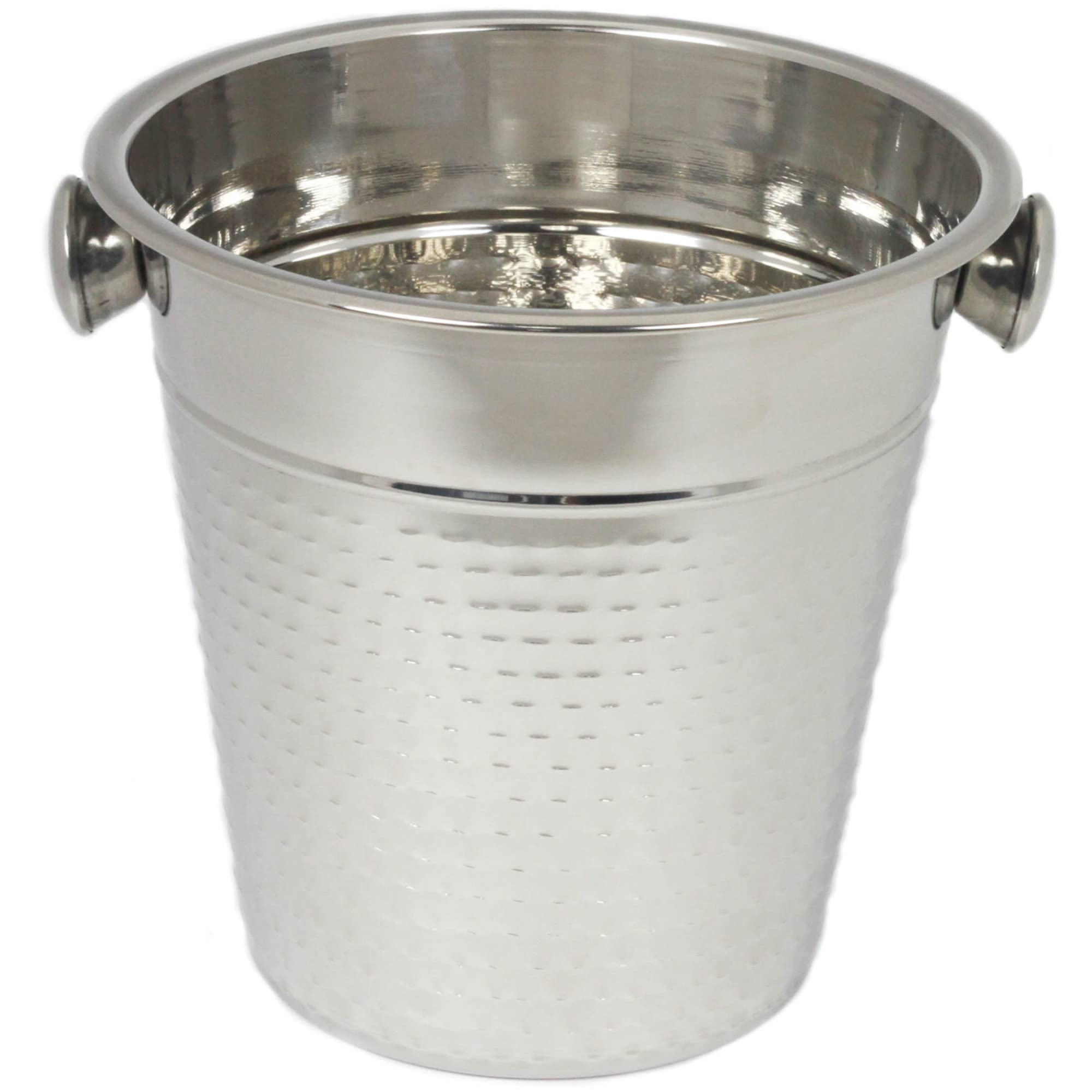 Chef Craft hammered champagne bucket front view showing elegant design and shine.
