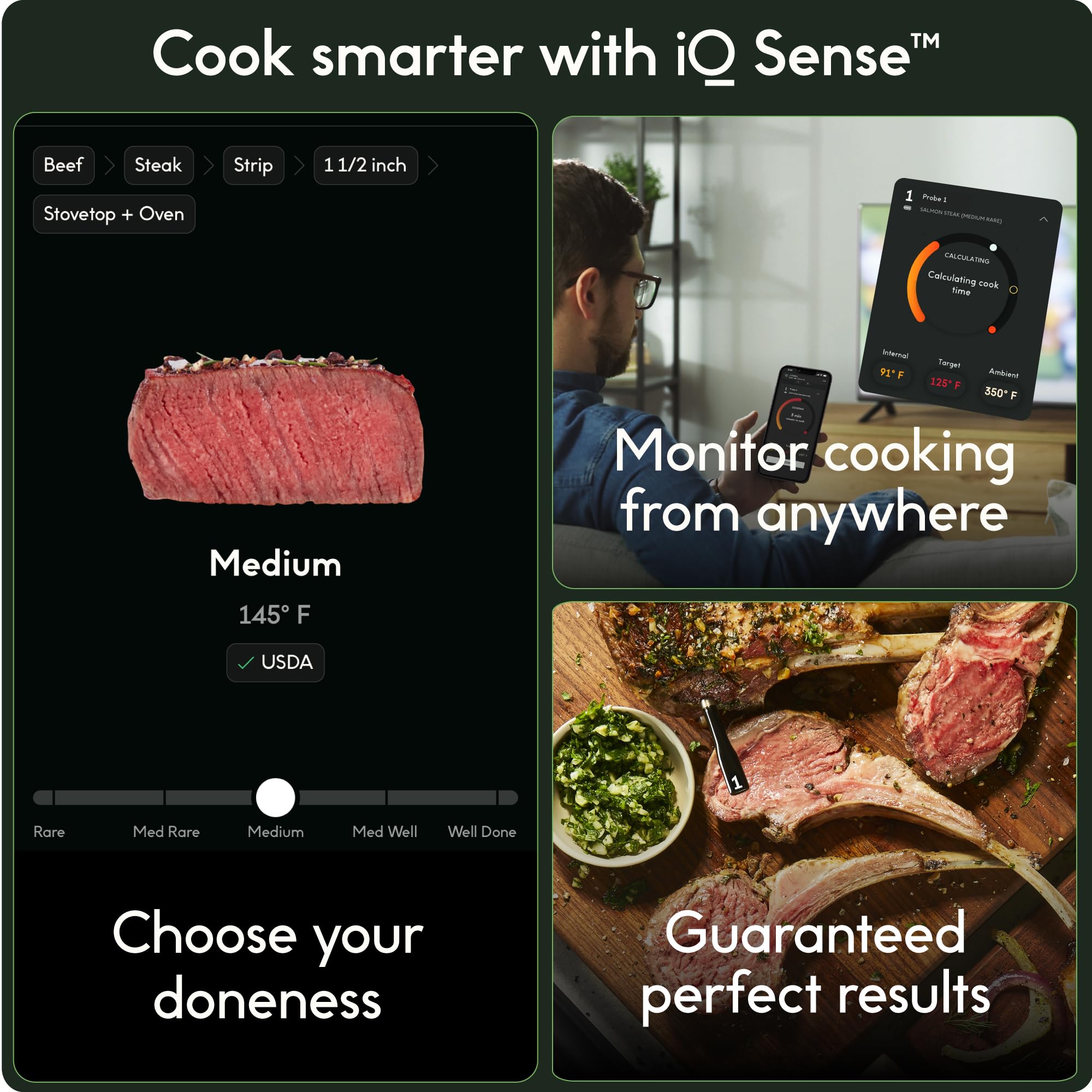 CHEF iQ Sense quad sensor interior view for accurate readings from any angle.