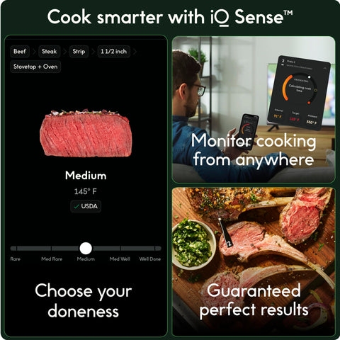 CHEF iQ Sense app displays remote monitoring from anywhere in the kitchen.