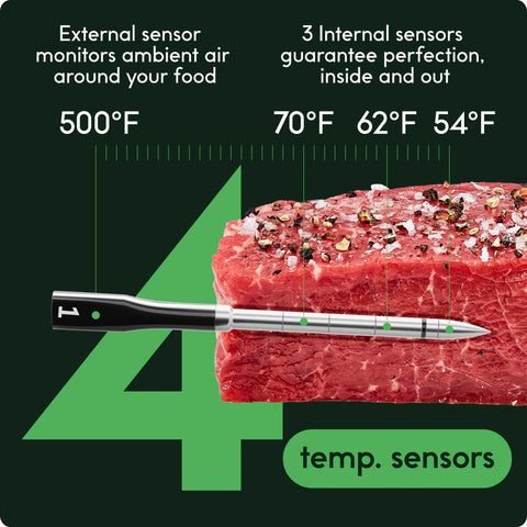 CHEF iQ Sense wireless monitor setup showing remote cooking without interruptions.