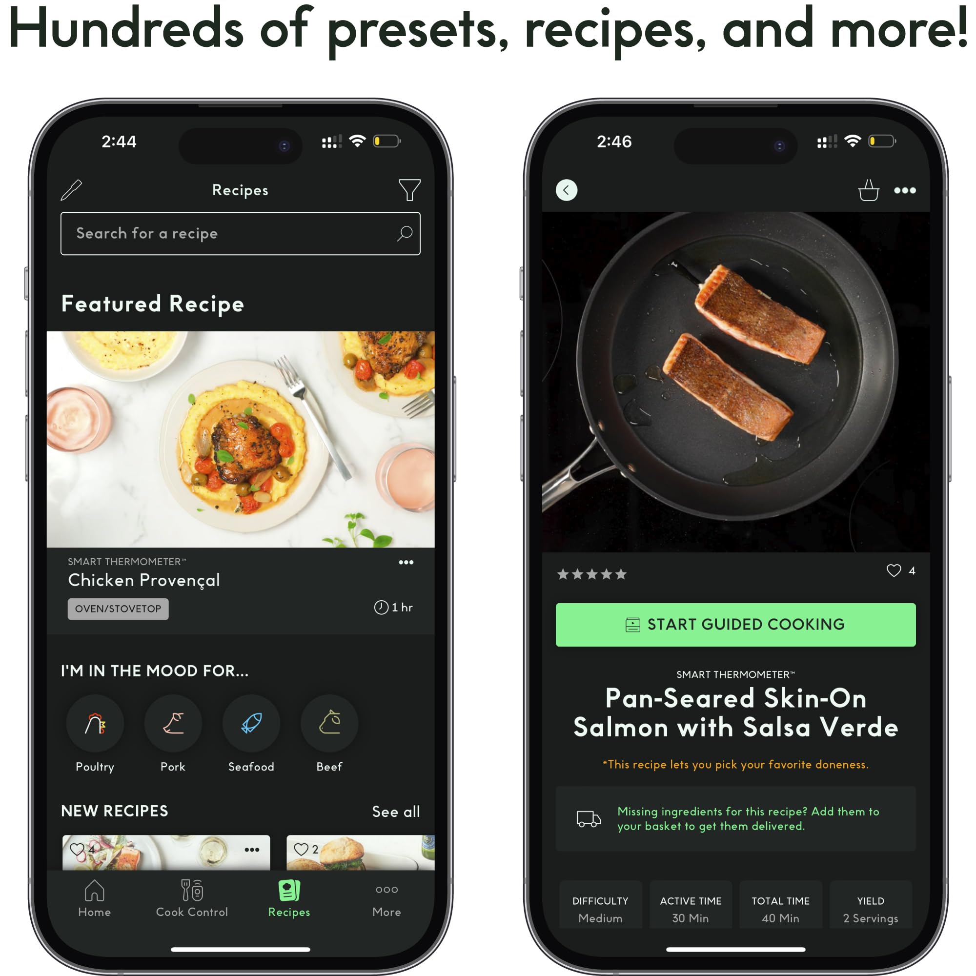 CHEF iQ Sense ultra-thin probes preserve juices while cooking.