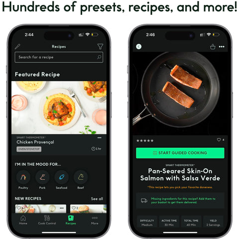 CHEF iQ Sense ultra-thin probes preserve juices while cooking.