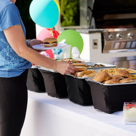 Chef Master flame-retardant wind guard fabric blocks airflow for reliable warmth at outdoor buffets.