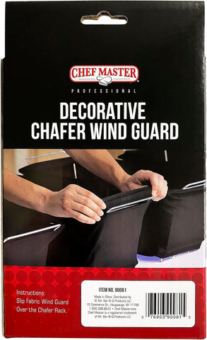 Chef Master indoor-outdoor chafer protection supports consistent heat during weddings and parties.