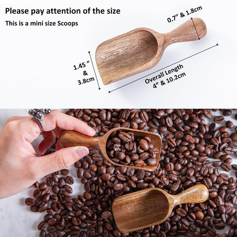 CHEF OLÉ small acacia scoop with smooth handle ideal for jars and measuring