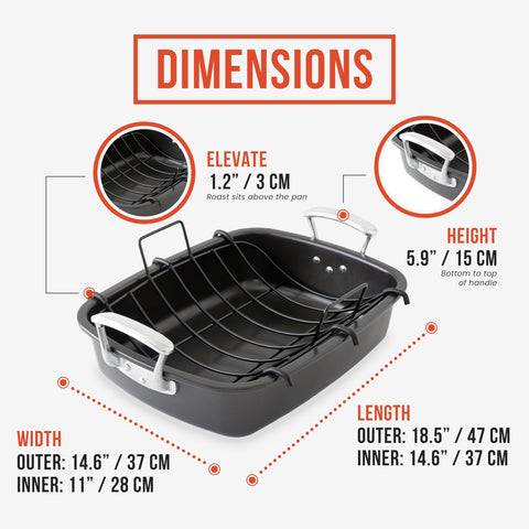 Chef Pomodoro U-Rack with silicone bars elevates roast for even browning.