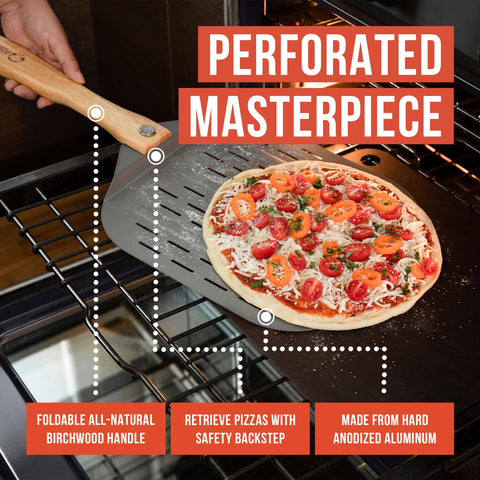 Chef Pomodoro holes let excess flour fall away for a crisper crust.