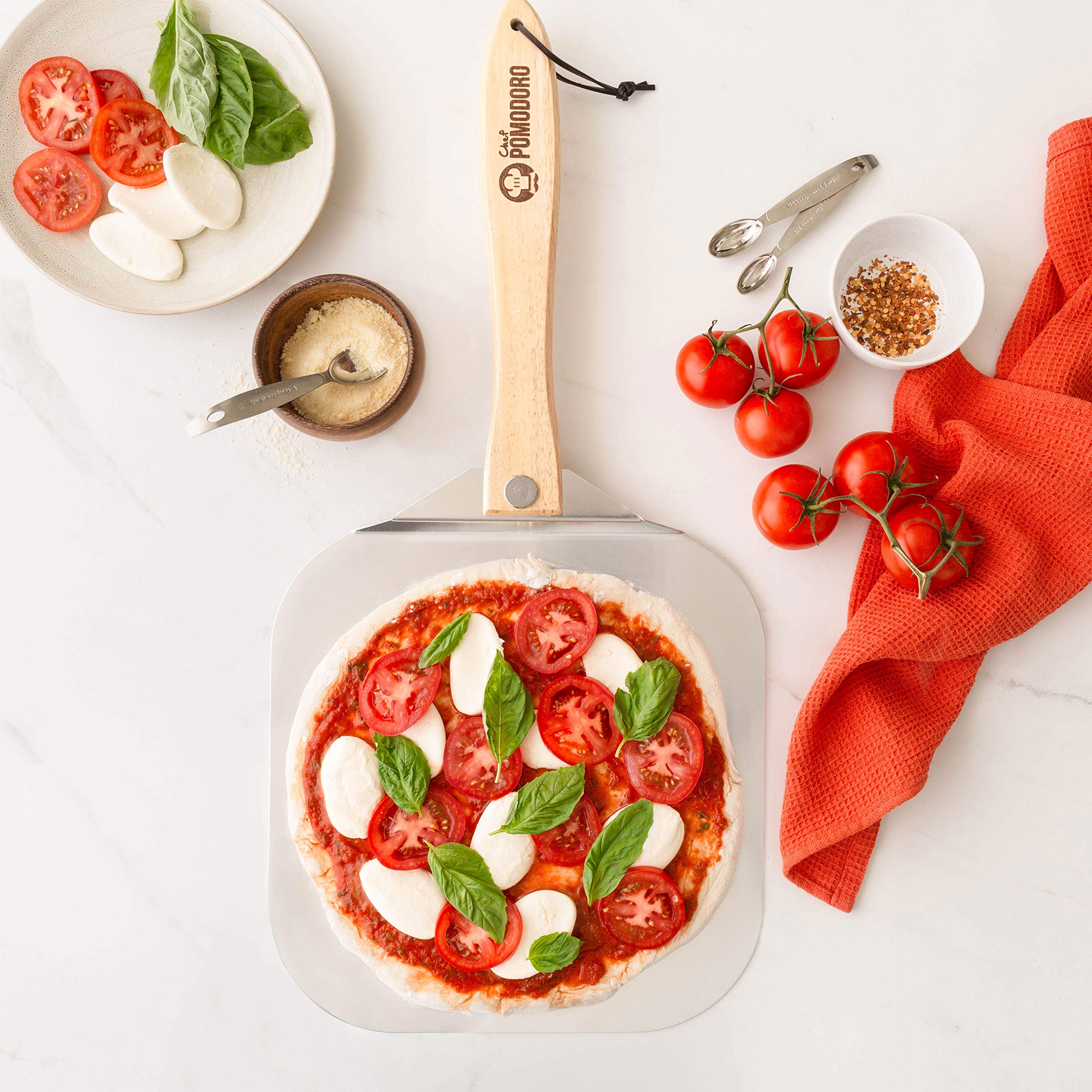 Chef Pomodoro 24-inch extended length helps reach tall ovens.