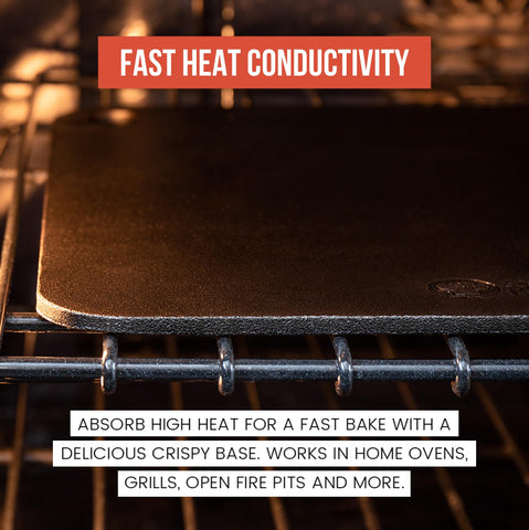 Chef Pomodoro Pizza Steel versatile surface for bread and pastries.