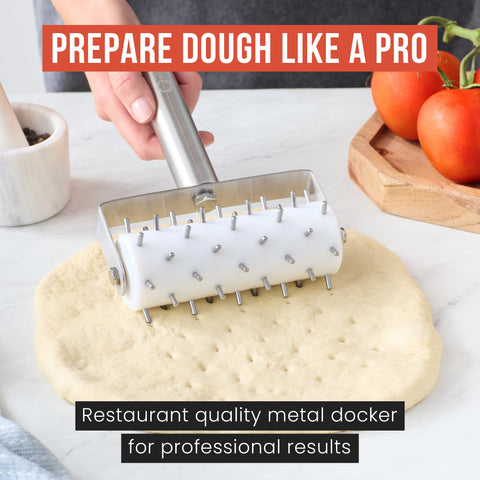Chef Pomodoro 7 mm spike length ensures precise dough docking.