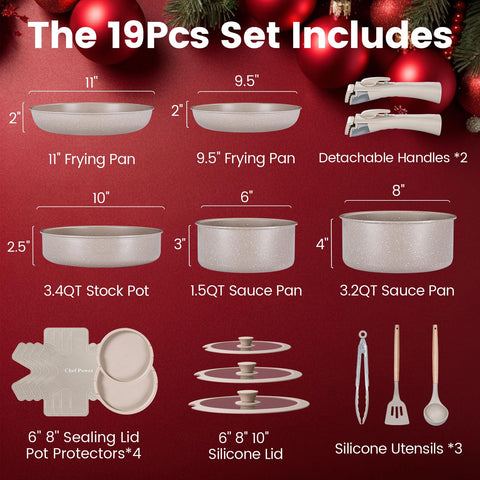Chef Power detachable handle system enables compact RV-friendly storage