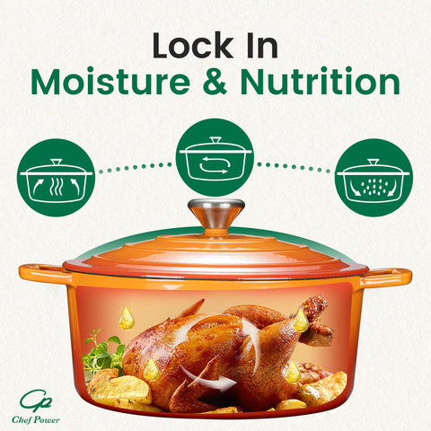 Chef Power Dutch Oven on induction-ready burner demonstrates versatile compatibility
