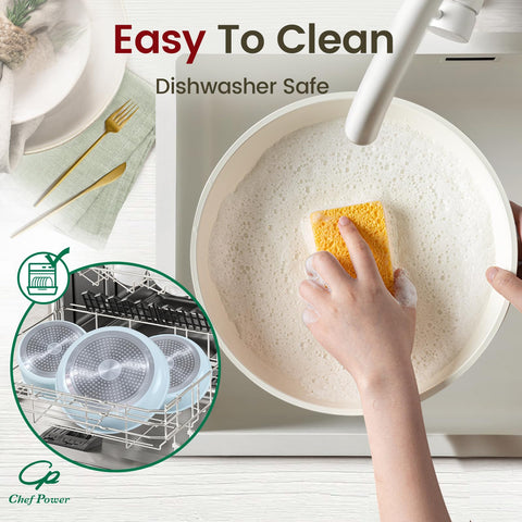 Chef Power oven-safe cookware up to 550°F for versatile meals.
