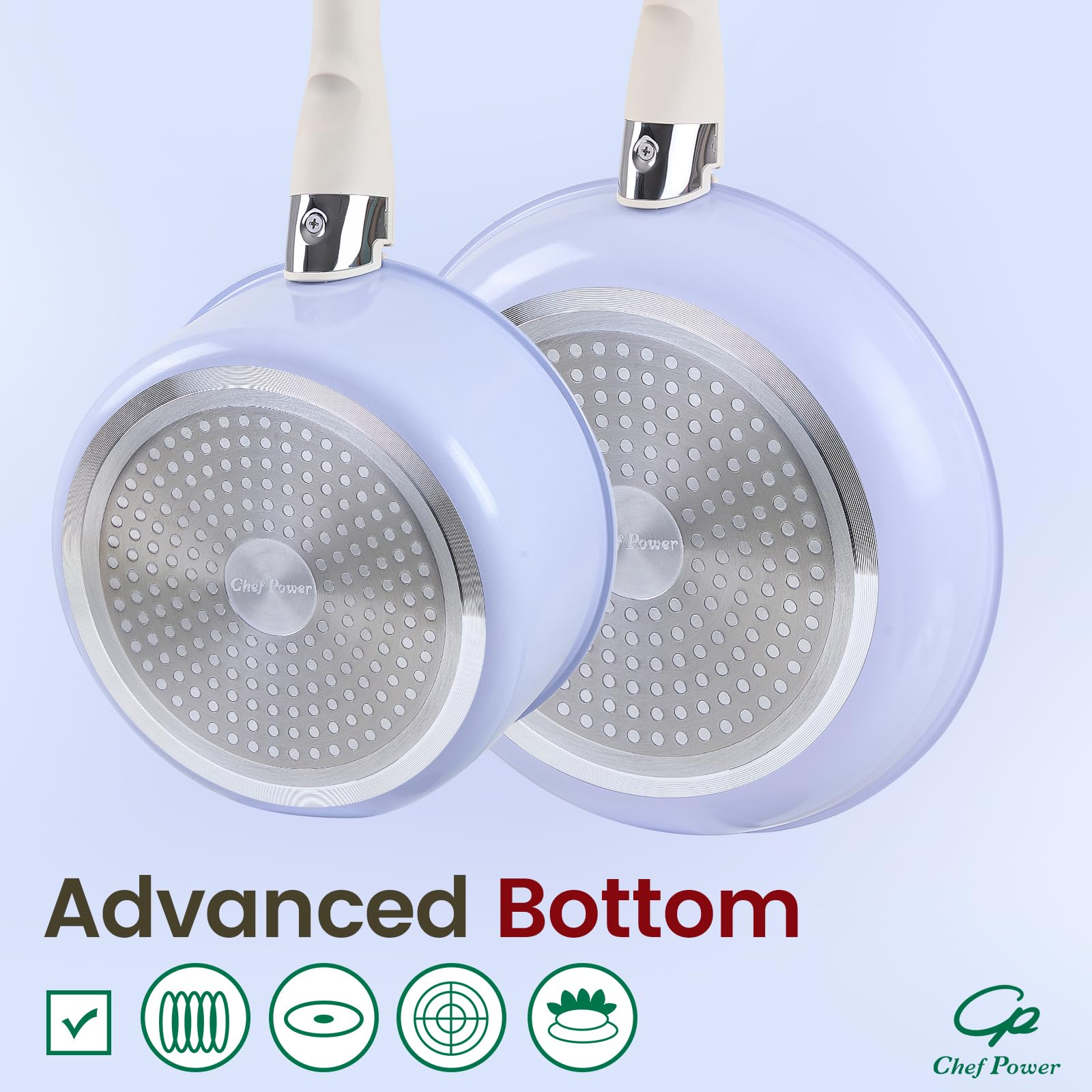 Chef Power RV-friendly removable-handle set for compact travel kitchens.