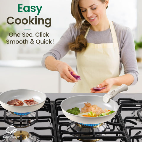 Chef Power silicone utensils included for safe, nonstick cooking and easy cleanup.