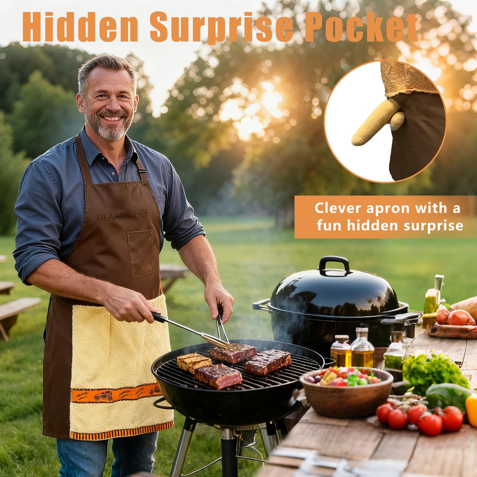 Cap included with Chef's Prank Apron completes the playful set