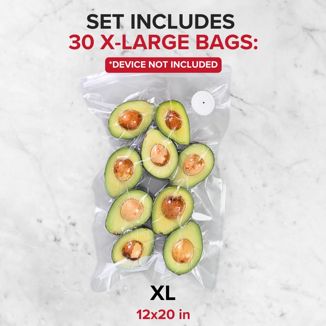 Chef Preserve bags showing double-seal edges for leak-proof freshness.