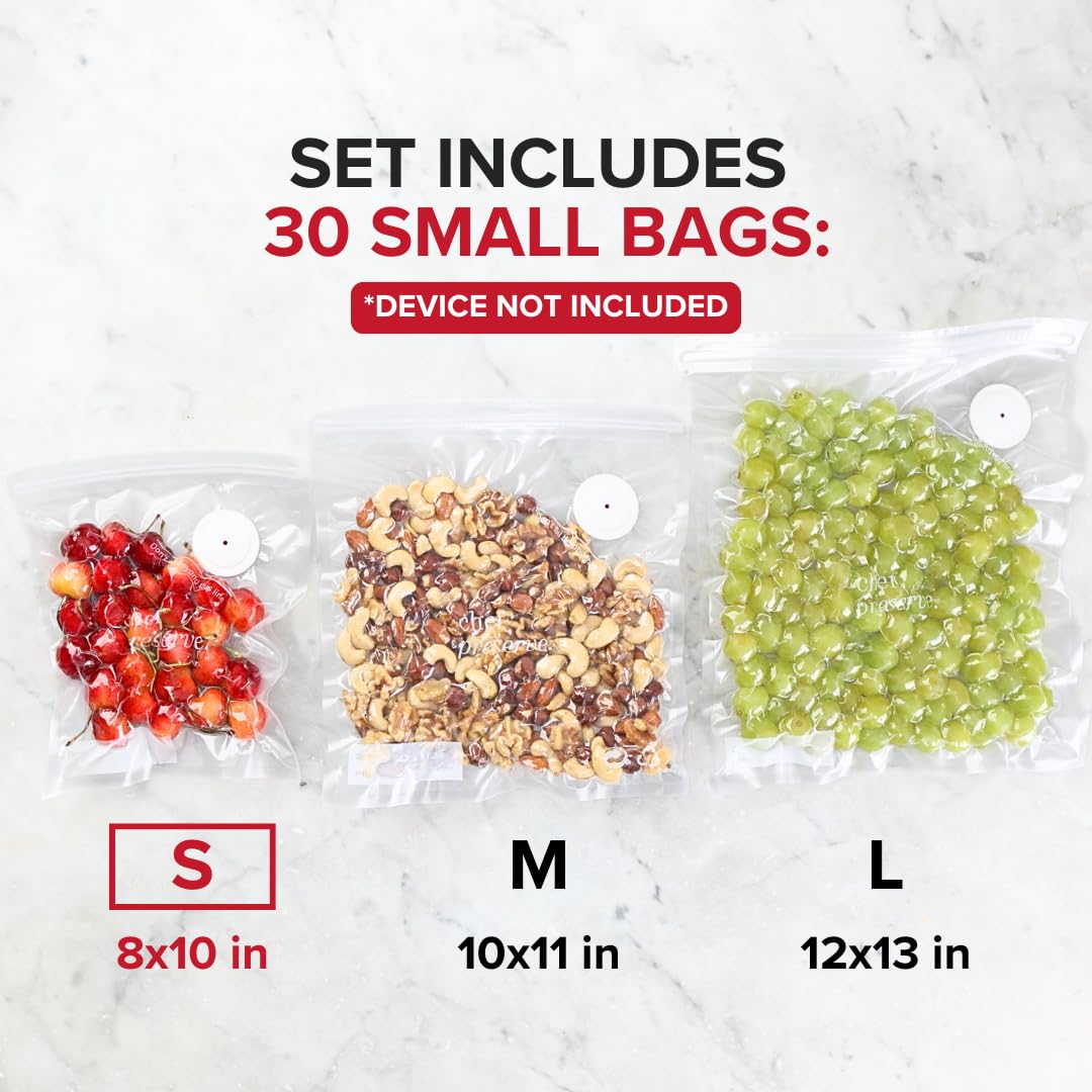 Chef Preserve bags with double-seal edges for leak-proof storage