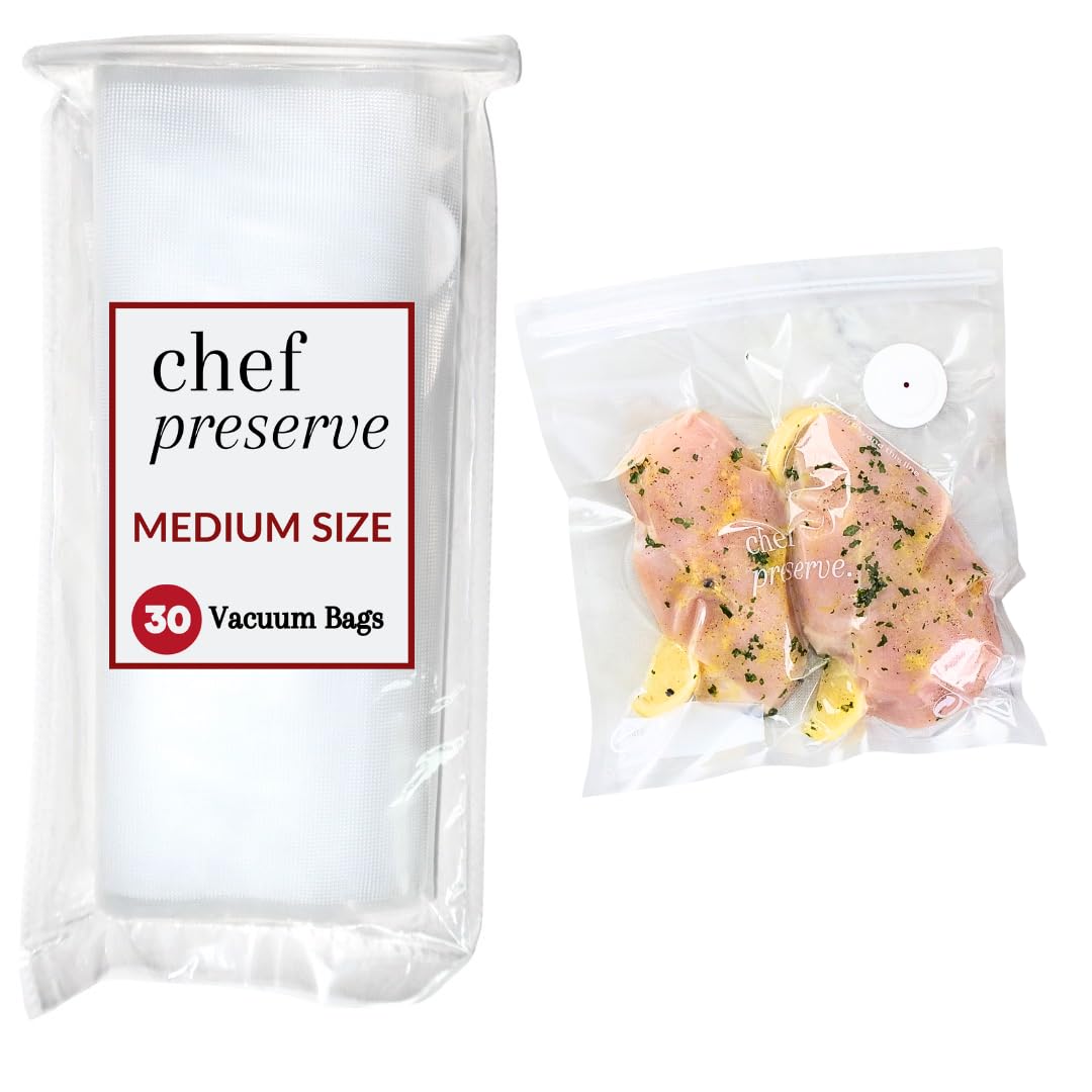 Chef Preserve bags with double-seal edges for leak-proof freshness and odor control.