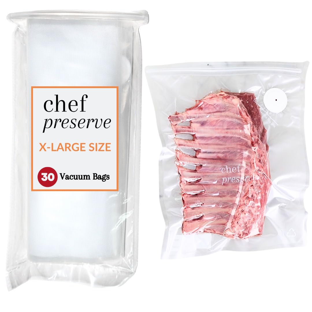 Chef Preserve bags on packaging display highlighting eco-friendly reusable storage.