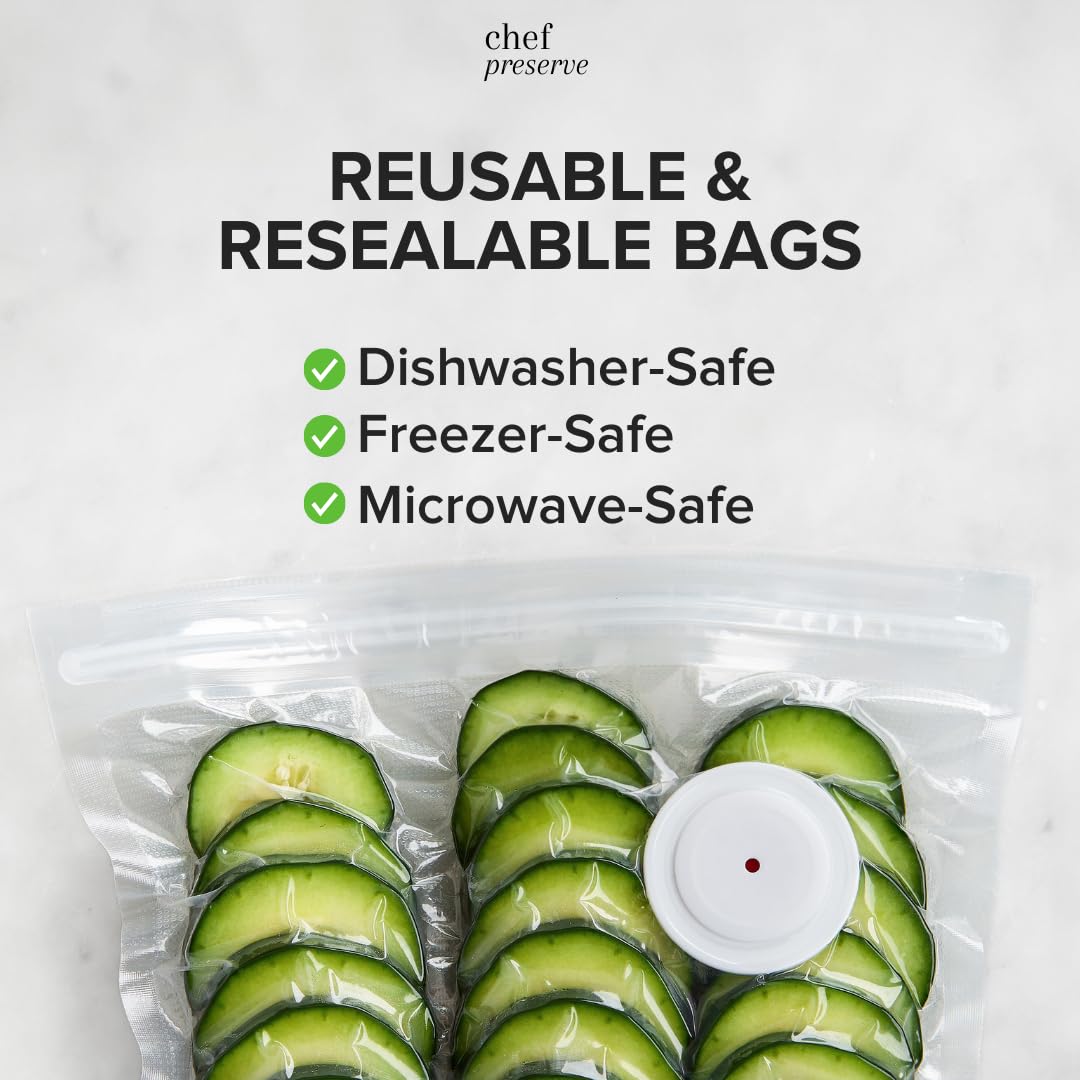 Chef Preserve double-sealed-edges bags demonstrate leak-proof protection for meat portions.