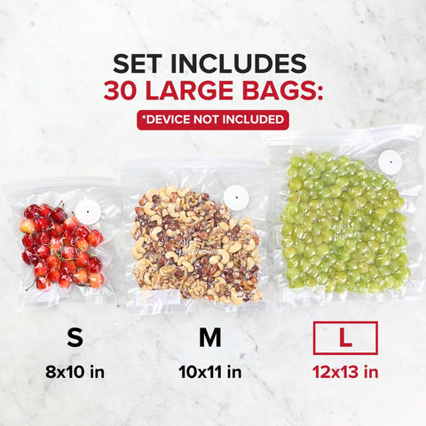 Chef Preserve large 12x13-inch bags with double-sealed edges
