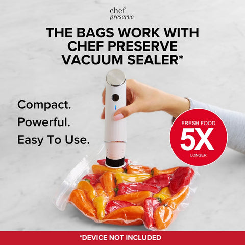 Chef Preserve bags are microwave-safe when unsealed for reheating