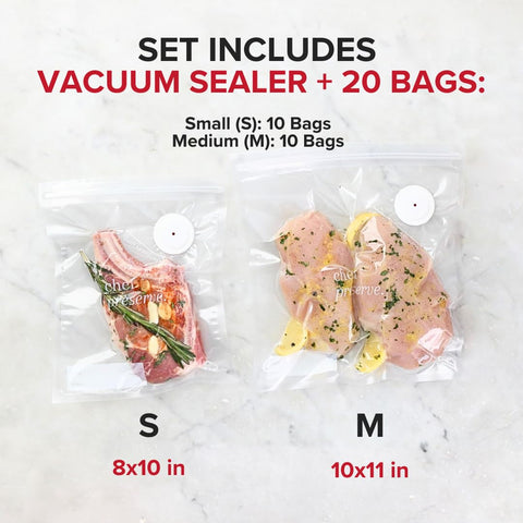Chef Preserve dishwasher-safe bags ready for freezer and fridge storage