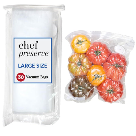 Chef Preserve reusable vacuum bags with airtight seal for fresher foods
