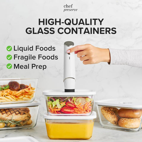 Chef Preserve sealing action demonstrates 5-second vacuum and auto shut-off
