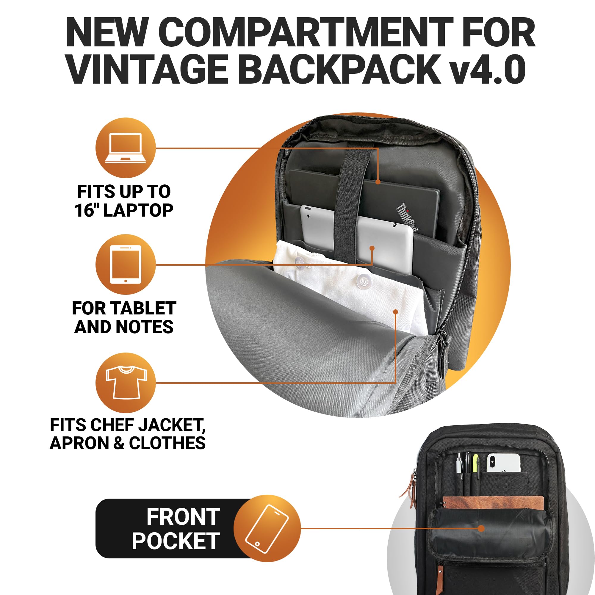 Chef Sac lightweight shoulder-strap design emphasizes comfort during long shifts.